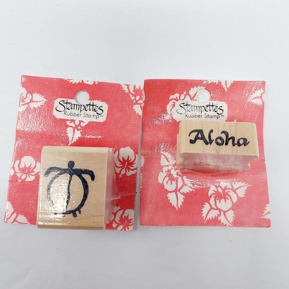 NEW (2) Stampettes Stamps - Turtle & Aloha - Picture 1 of 2